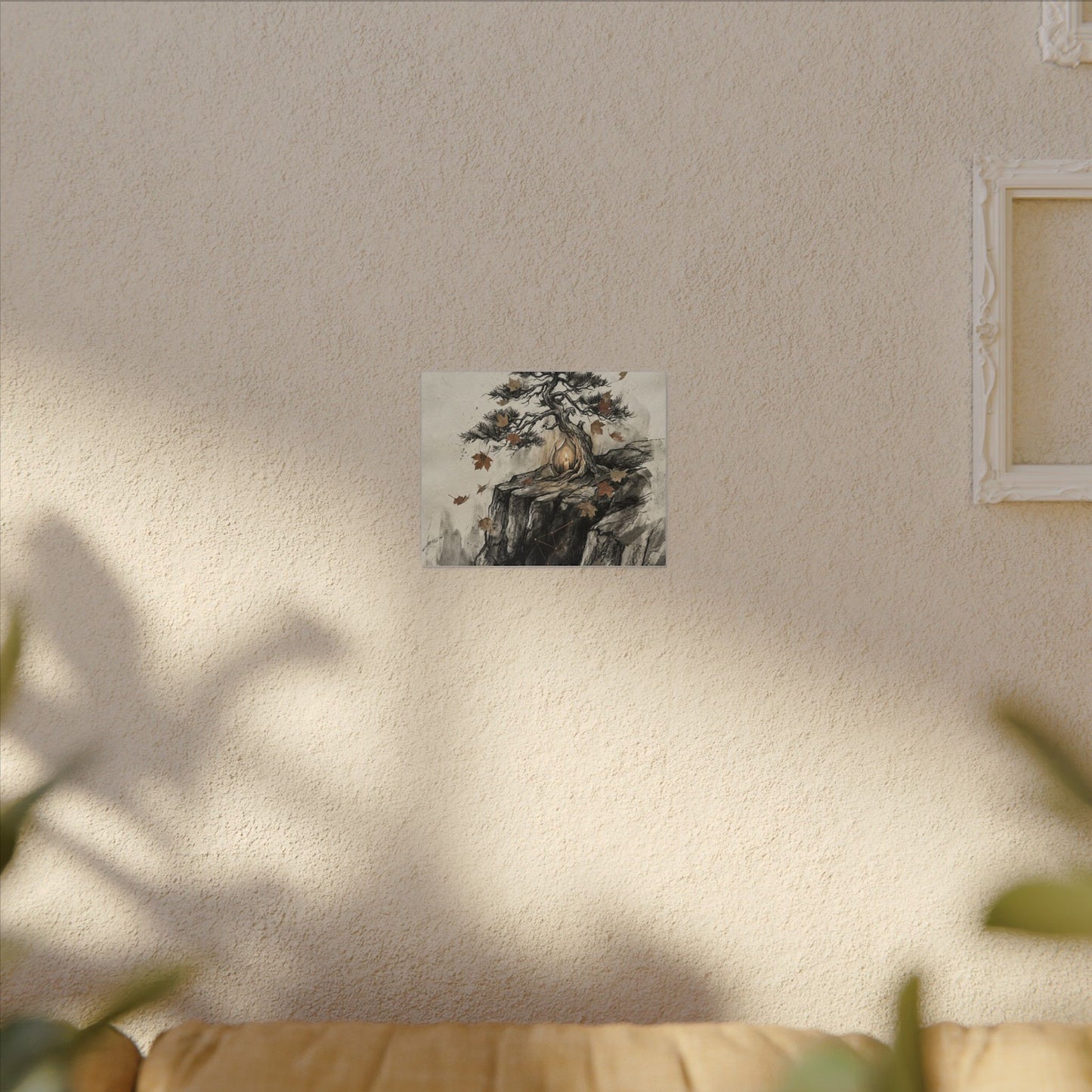 Pine Tree Autumn Canvas Art | Japandi Earthy Design