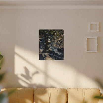 Kintsugi River Stones in Dappled | Broken Beauty Canvas Art