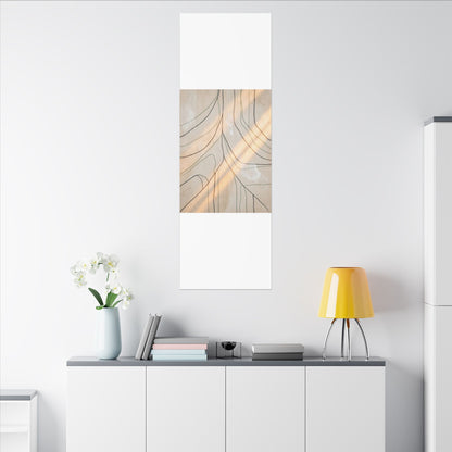 Shoji Screen Minimal Line Canvas Art | Warm Japandi Art