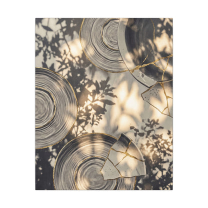 Healing Water Ripple Canvas Art - Gold Vein Kintsugi