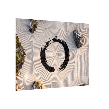 Rock Garden Canvas Art | Winter Zen Enso Art