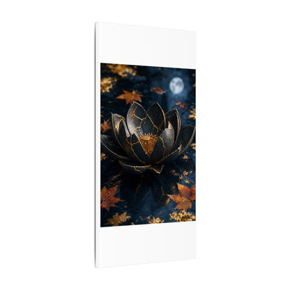 Moonlight Lotus Flower Canvas Art - Kintsugi Fukinsei