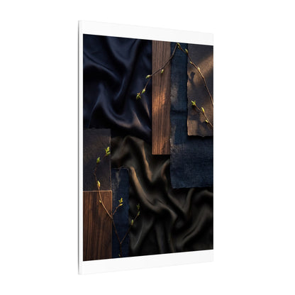 Silk Drape Spring Canvas Art | Dark Japandi Moody Design