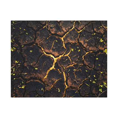 Cracked Earth Moody Minimal Canvas Art | Sophisticated Dark Japandi Art