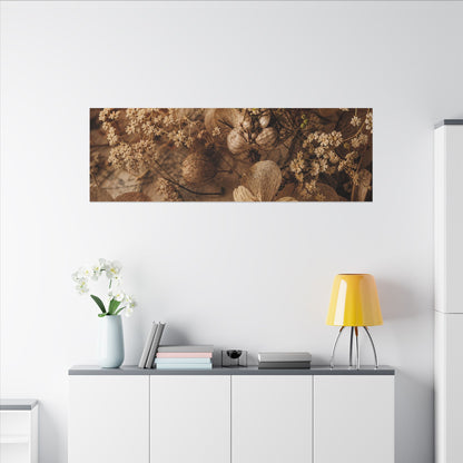 Spring Dried Flowers Japanese Pattern Canvas Art | Earthy Decor