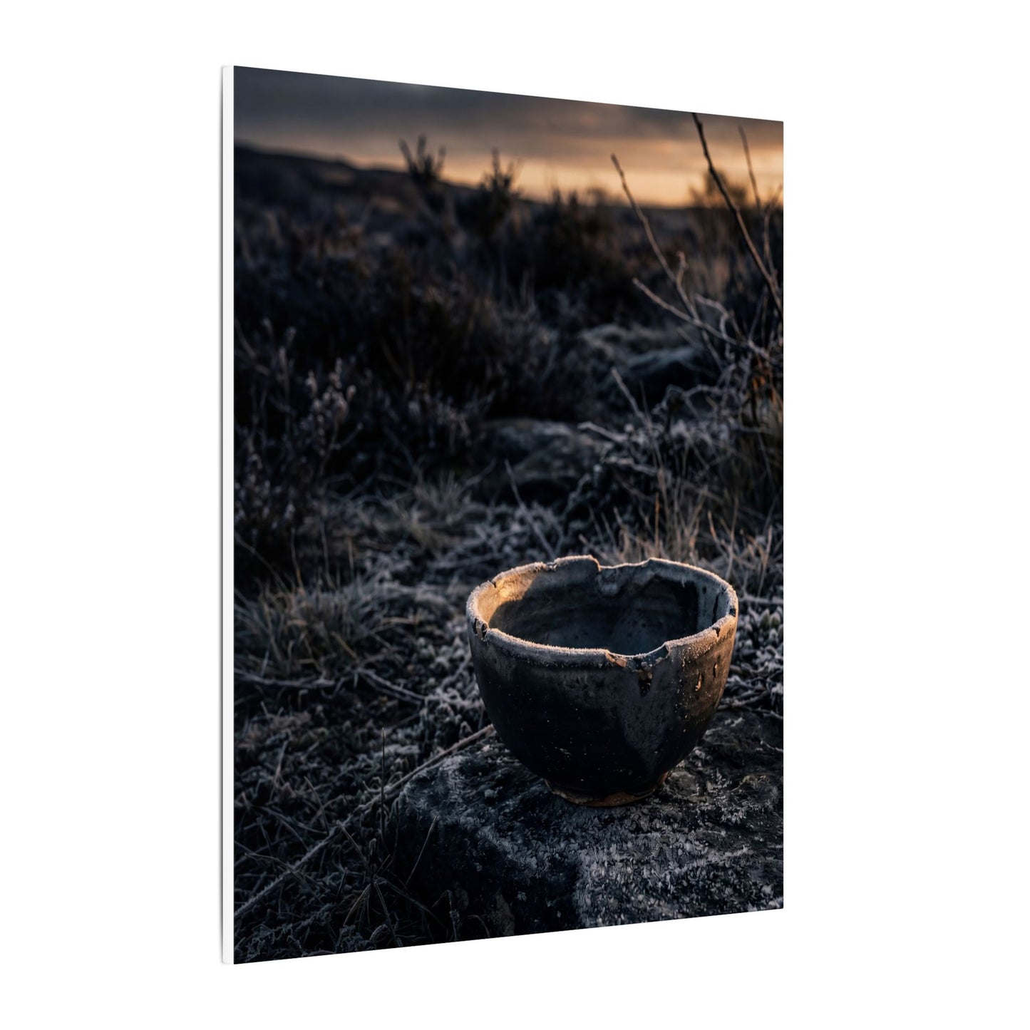 Kanso Ceramic Bowl Canvas Art - Dark Japandi Dark Texture