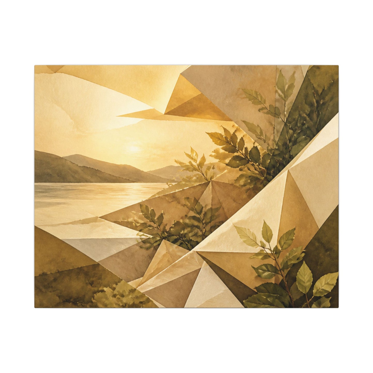 Golden Hour Paper Fold Canvas Art - Japandi Ma