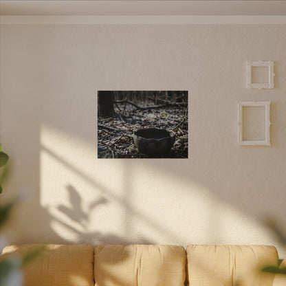 Dappled Ceramic Bowl Canvas Art - Dark Japandi Kanso