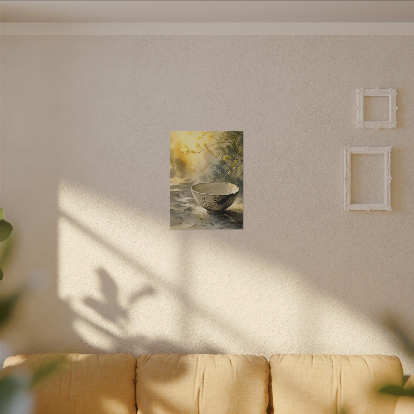 Cozy Ceramic Bowl Canvas Art - Watercolor Japandi