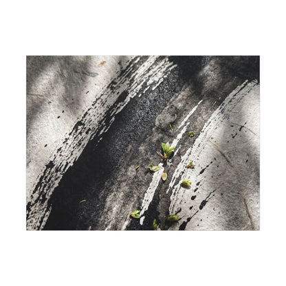 Ink Brushstroke Canvas Art | Spring Dark Japandi Moody Minimal Art
