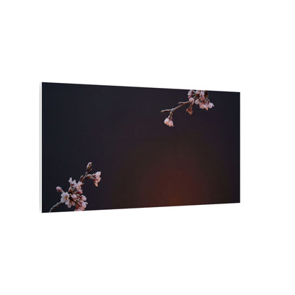 Dark Japandi Cherry Blossom in Candlelight | Moody Minimal Canvas Art