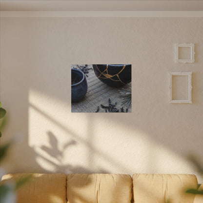 Kintsugi Tea Ceremony in Overcast | Gold Vein Canvas Art