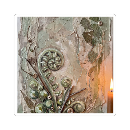 Datsuzoku Fern Unfurling Sticker - Japandi Texture Art Print