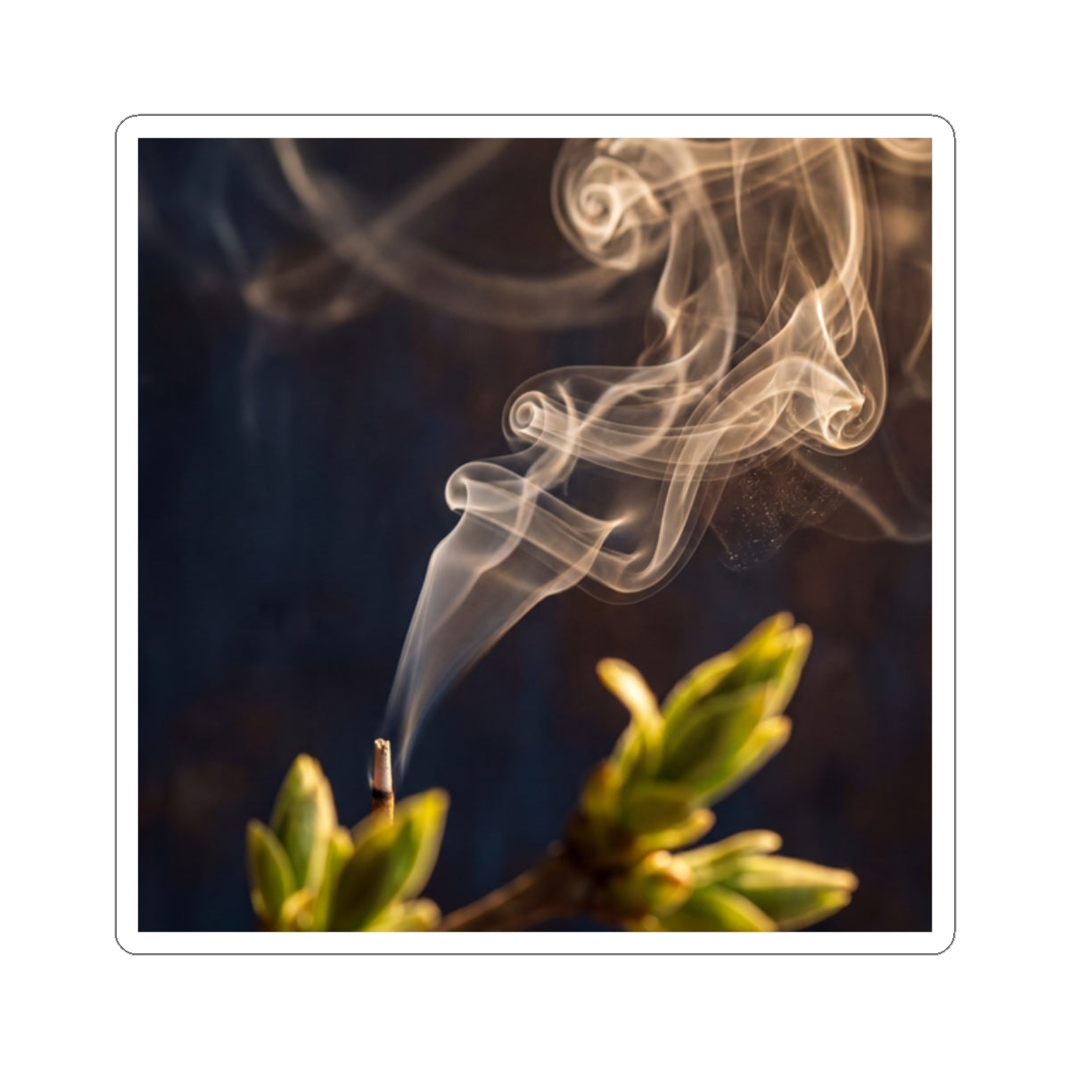 Incense Smoke Sticker | Spring Dark Japandi Dark Texture Art Art Print