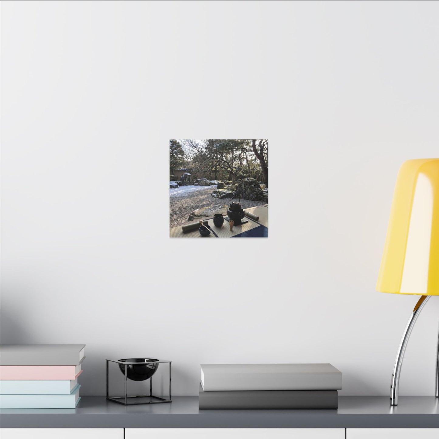 Winter Tea Ceremony Karesansui Canvas Art | Serene Decor