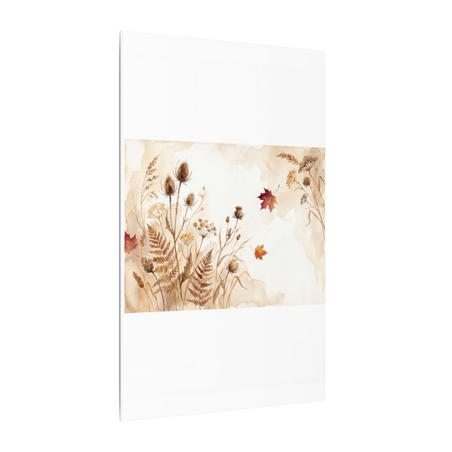 Dried Flowers Canvas Art | Autumn Japandi Watercolor Art