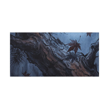 Atmospheric Pine Tree Canvas Art - Shadow Zen Dark Japandi