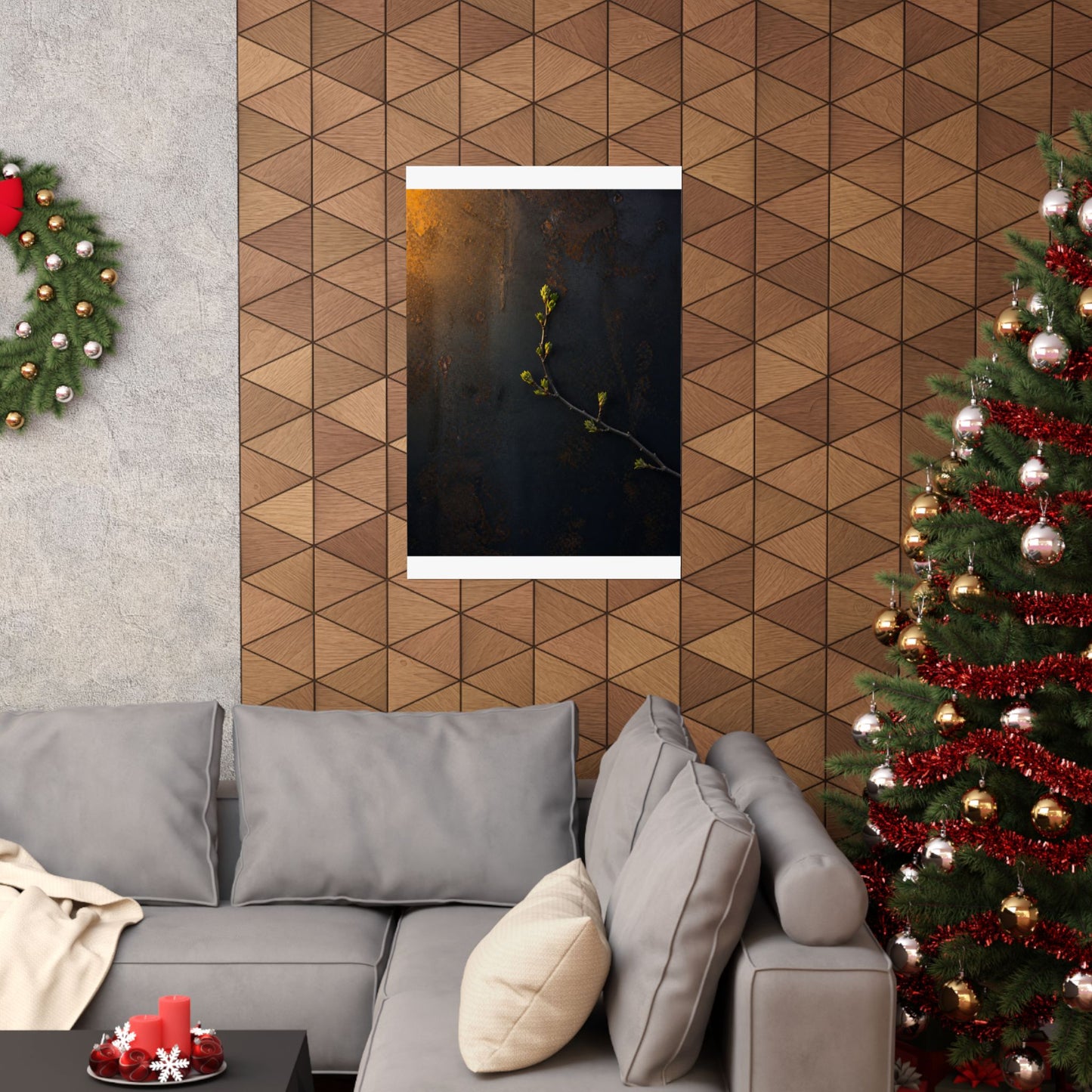 Bold Rust Patina Wall Art Print - Moody Minimal Dark Japandi