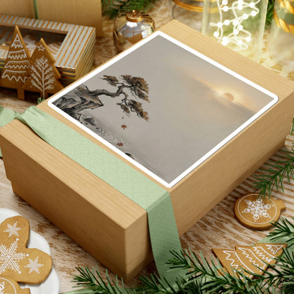 Serene Pine Tree Sticker - Karesansui Zen Art Print