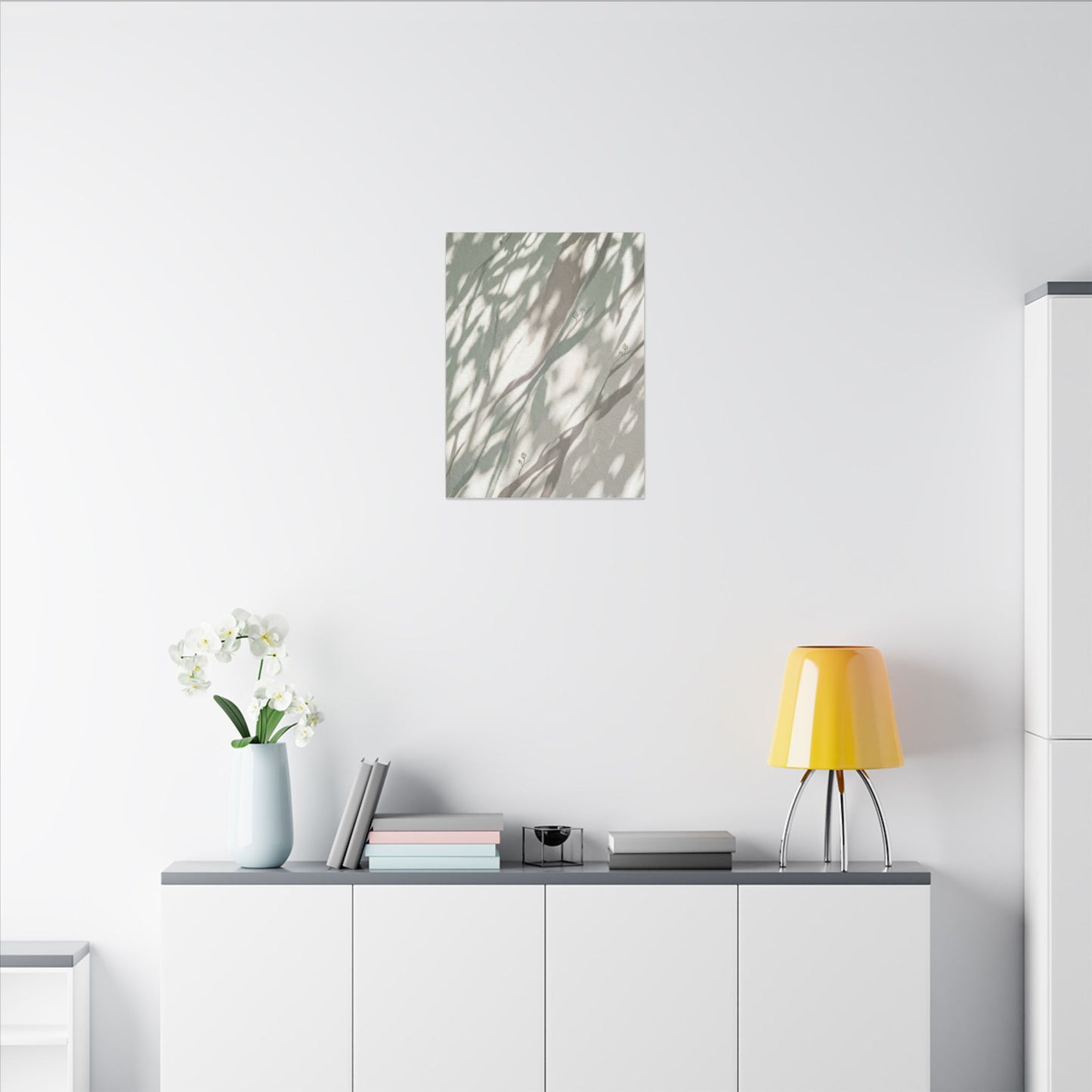 Japandi Shadow Play in Dappled | Japanese Pattern Canvas Art