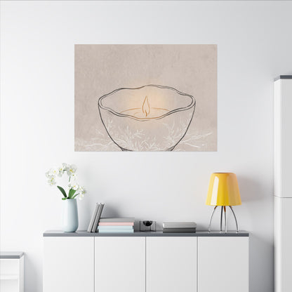 Ceramic Bowl Minimal Line Canvas Art | Neutral Japandi Art