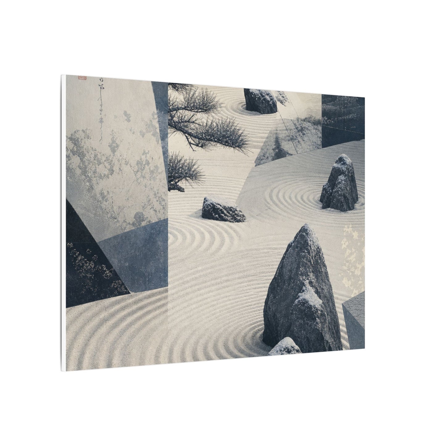 Seijaku Rock Garden Canvas Art - Zen Ukiyo E Inspired