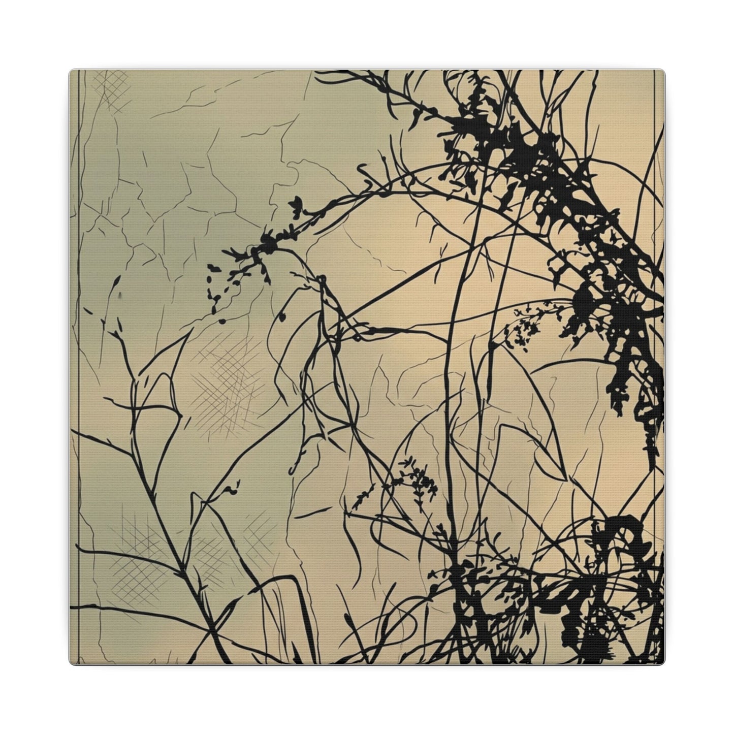 Golden Hour Shadow Play Canvas Art - Japandi Mono No Aware