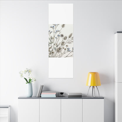 Dried Flowers Canvas Art | Summer Japandi Watercolor Art