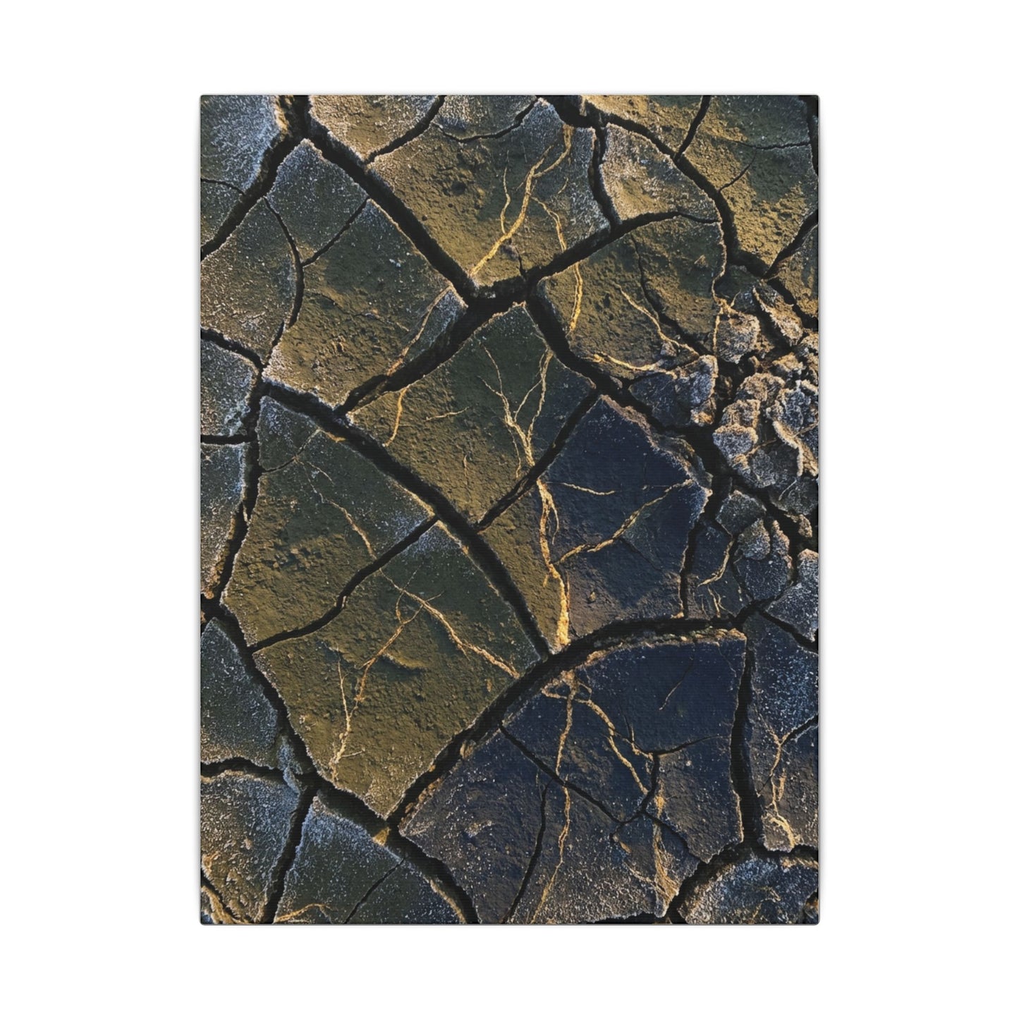 Winter Cracked Earth Moody Minimal Canvas Art | Atmospheric Decor