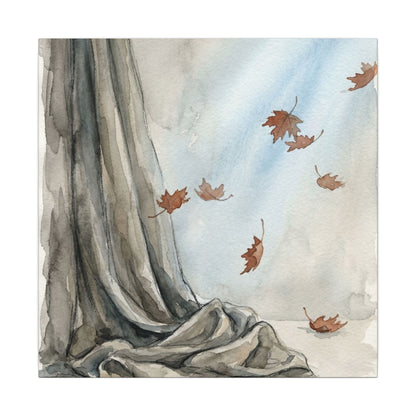 Ma Silk Drape Canvas Art - Japandi Watercolor