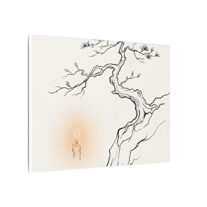 Candlelight Pine Tree Canvas Art - Japandi Shibui