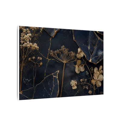 Philosophical Dried Flowers Canvas Art - Broken Beauty Kintsugi