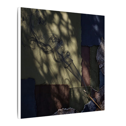 Ma Incense Smoke Canvas Art - Dark Japandi Dark Texture