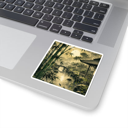 Datsuzoku Moonlit Garden Sticker - Zen Sumi E