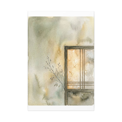 Ma Shoji Screen Canvas Art - Japandi Watercolor
