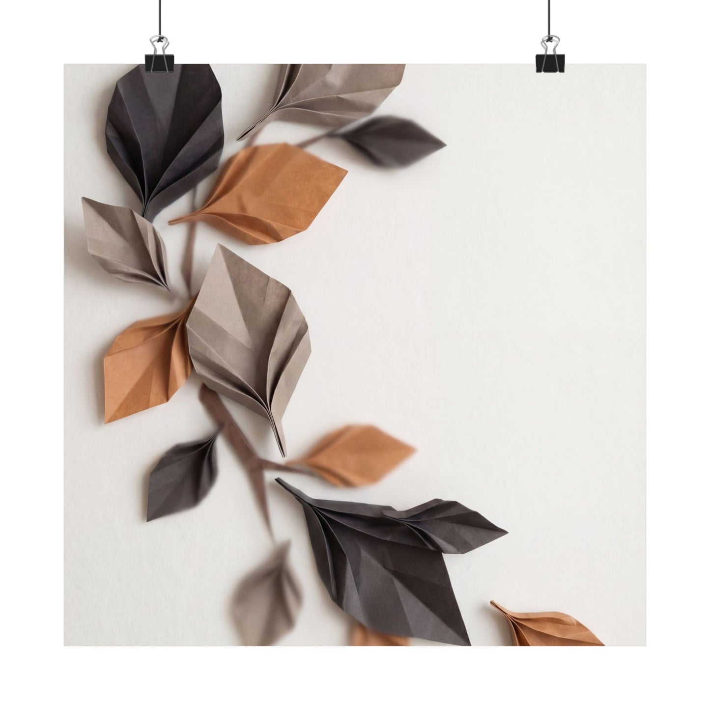 Paper Fold Wall Art Print | Autumn Japandi Minimal Line Art