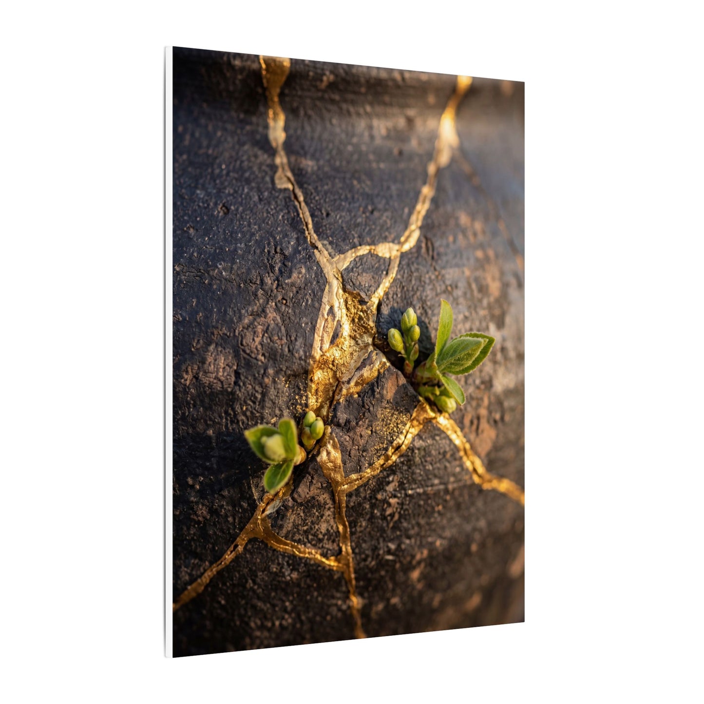 Rust Patina Gold Repair Canvas Art | Resilient Kintsugi Art