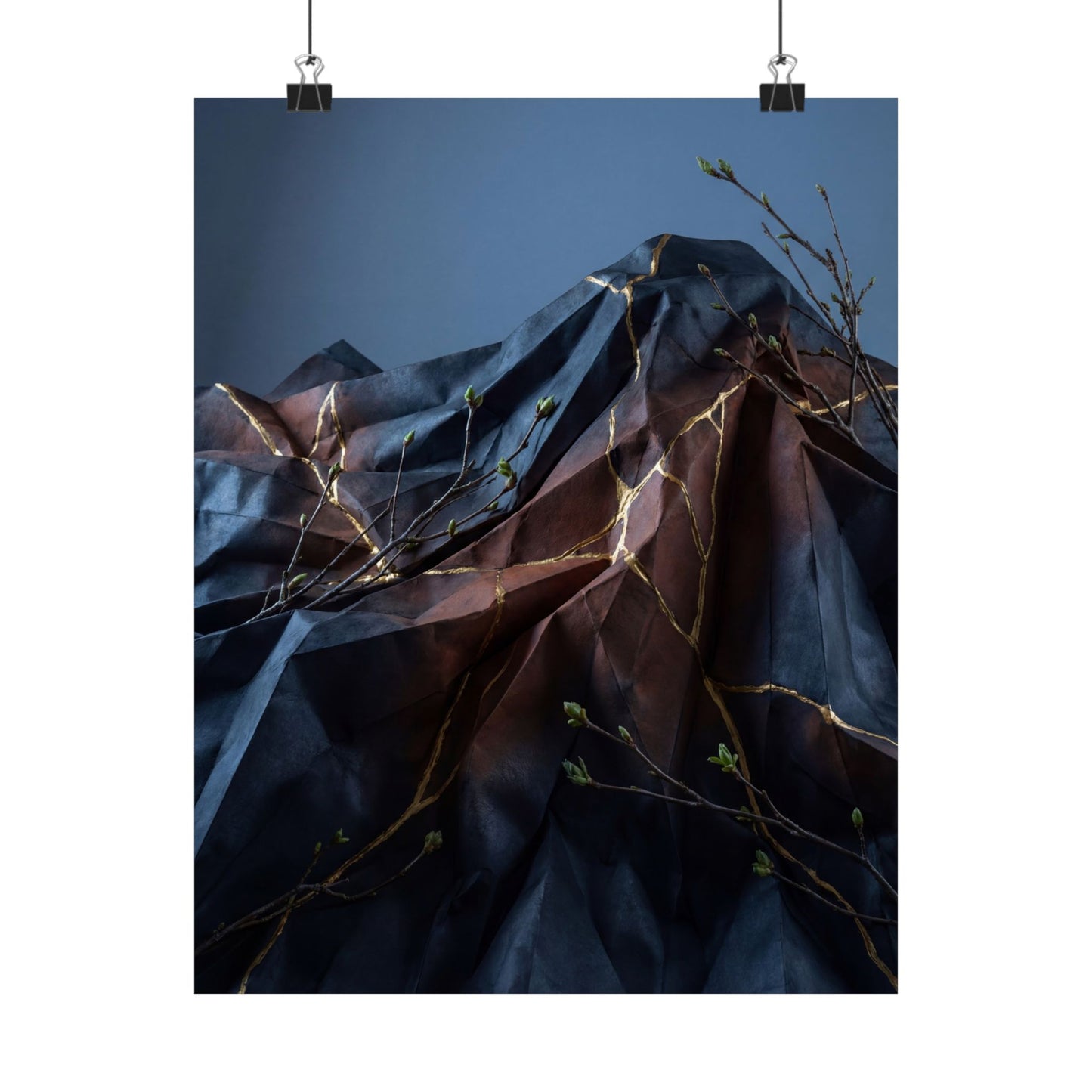 Mono No Aware Paper Fold Wall Art Print - Kintsugi Broken Beauty Art Print