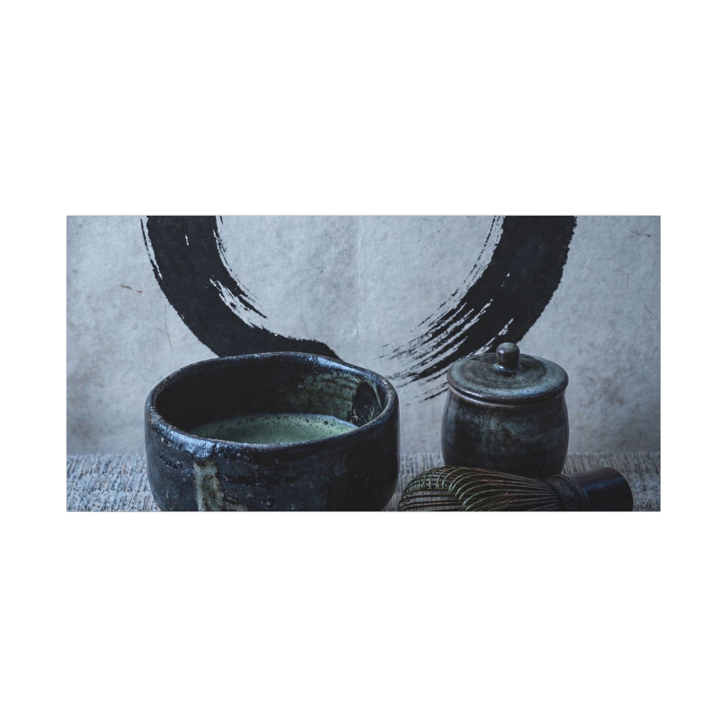 Tea Ceremony Canvas Art | Winter Zen Enso Art