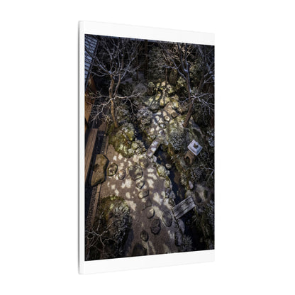 Moonlit Garden Japanese Pattern Canvas Art | Elegant Japandi Art