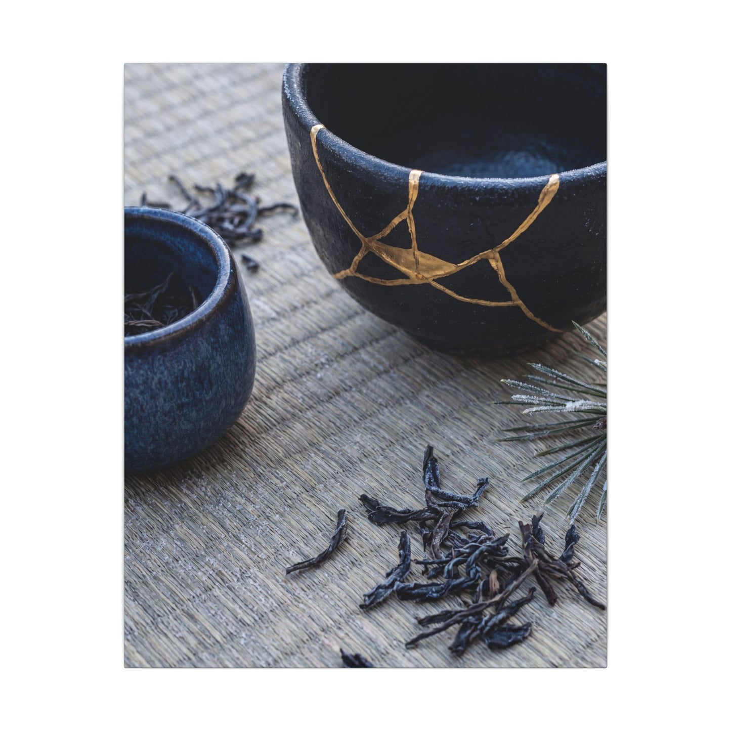 Kintsugi Tea Ceremony in Overcast | Gold Vein Canvas Art