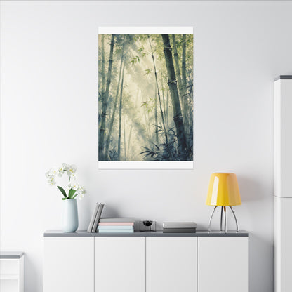 Bamboo Grove Spring Canvas Art | Zen Serene Design