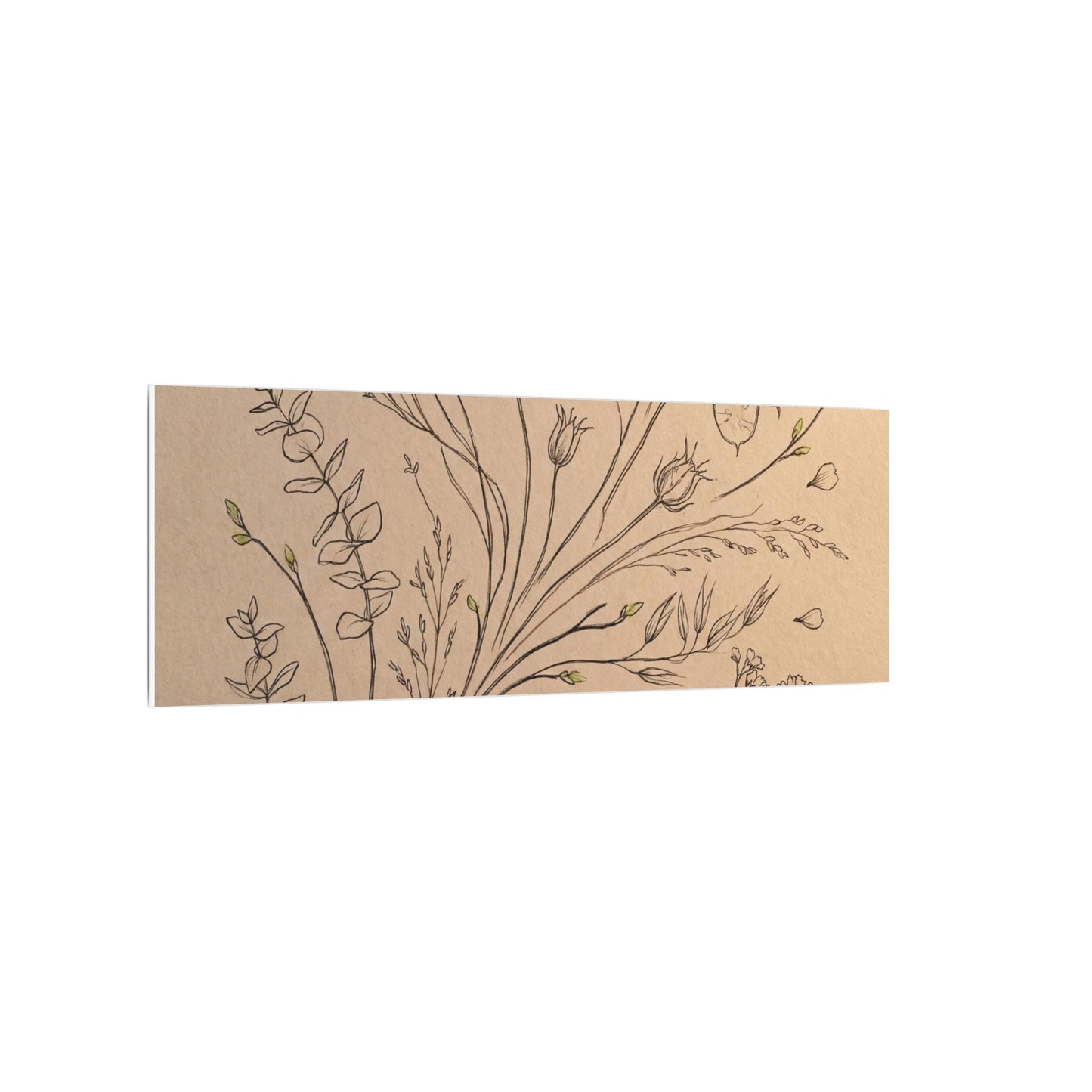 Dried Flowers Canvas Art | Spring Japandi Minimal Line Art