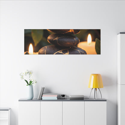 Summer River Stones Gold Vein Canvas Art | Philosophical Decor