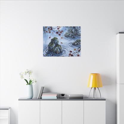 Rock Garden Autumn Canvas Art | Zen Tranquil Design