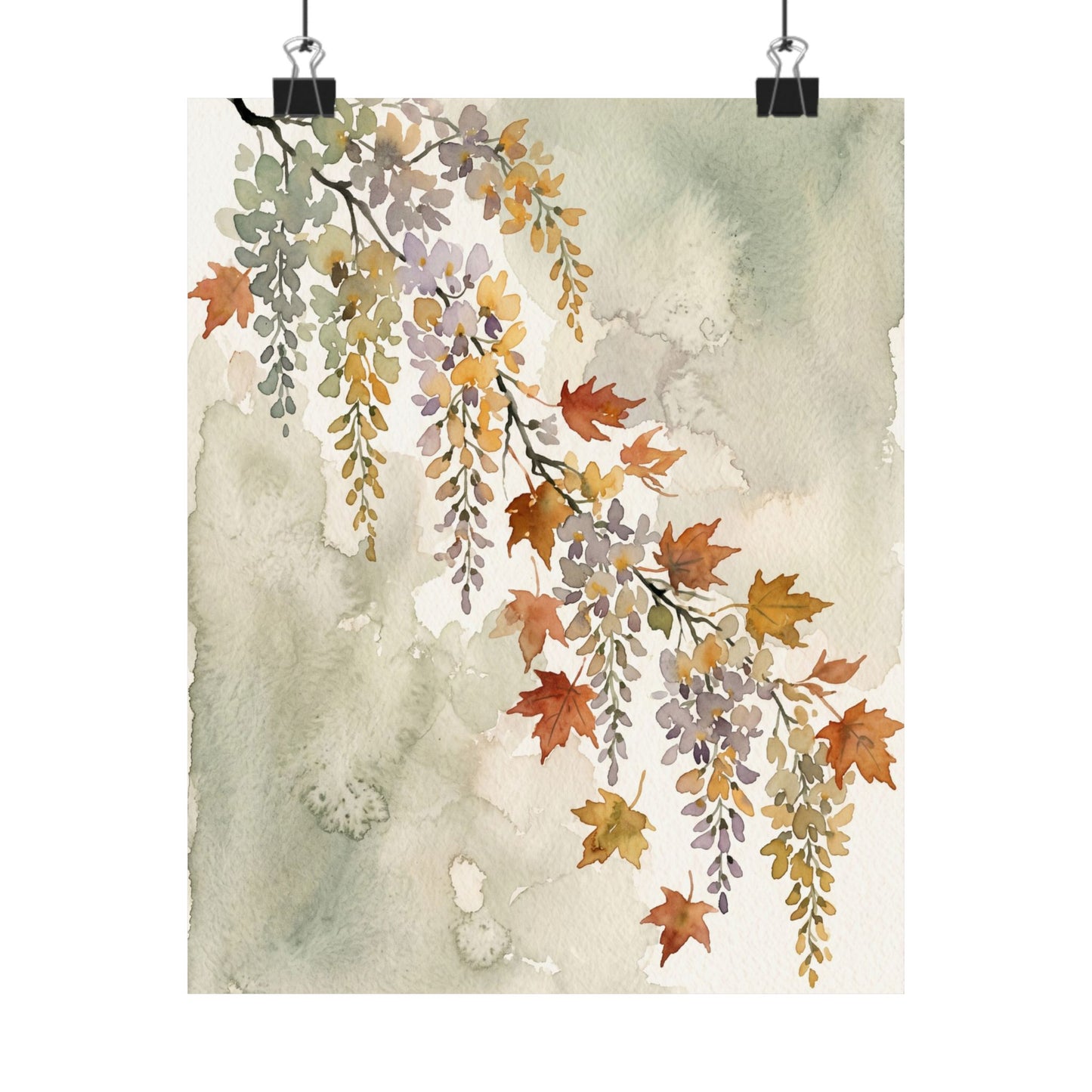 Golden Hour Wisteria Wall Art Print - Japandi Ma