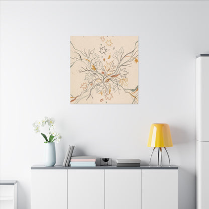 Warm Shadow Play Canvas Art - Minimal Line Japandi