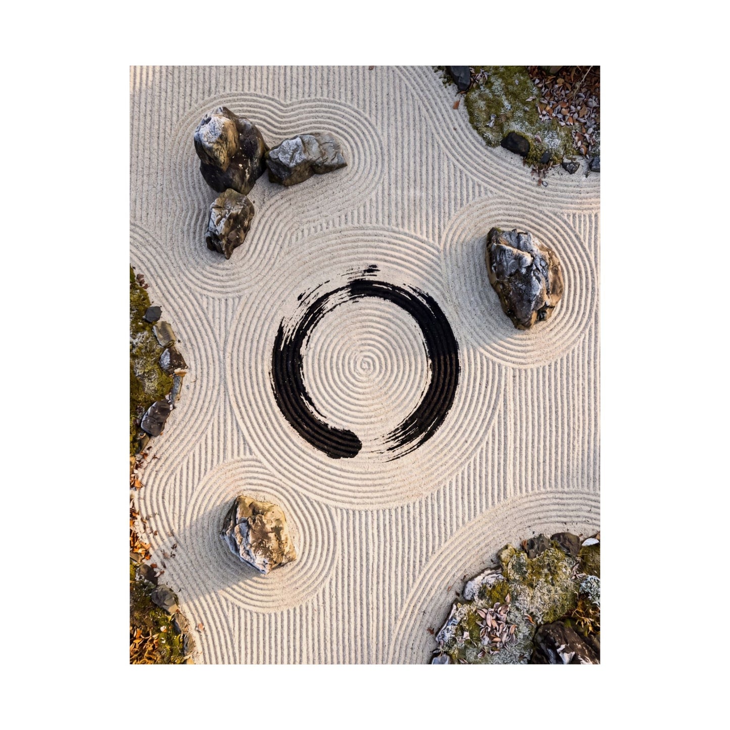 Seijaku Rock Garden Wall Art Print - Zen Enso