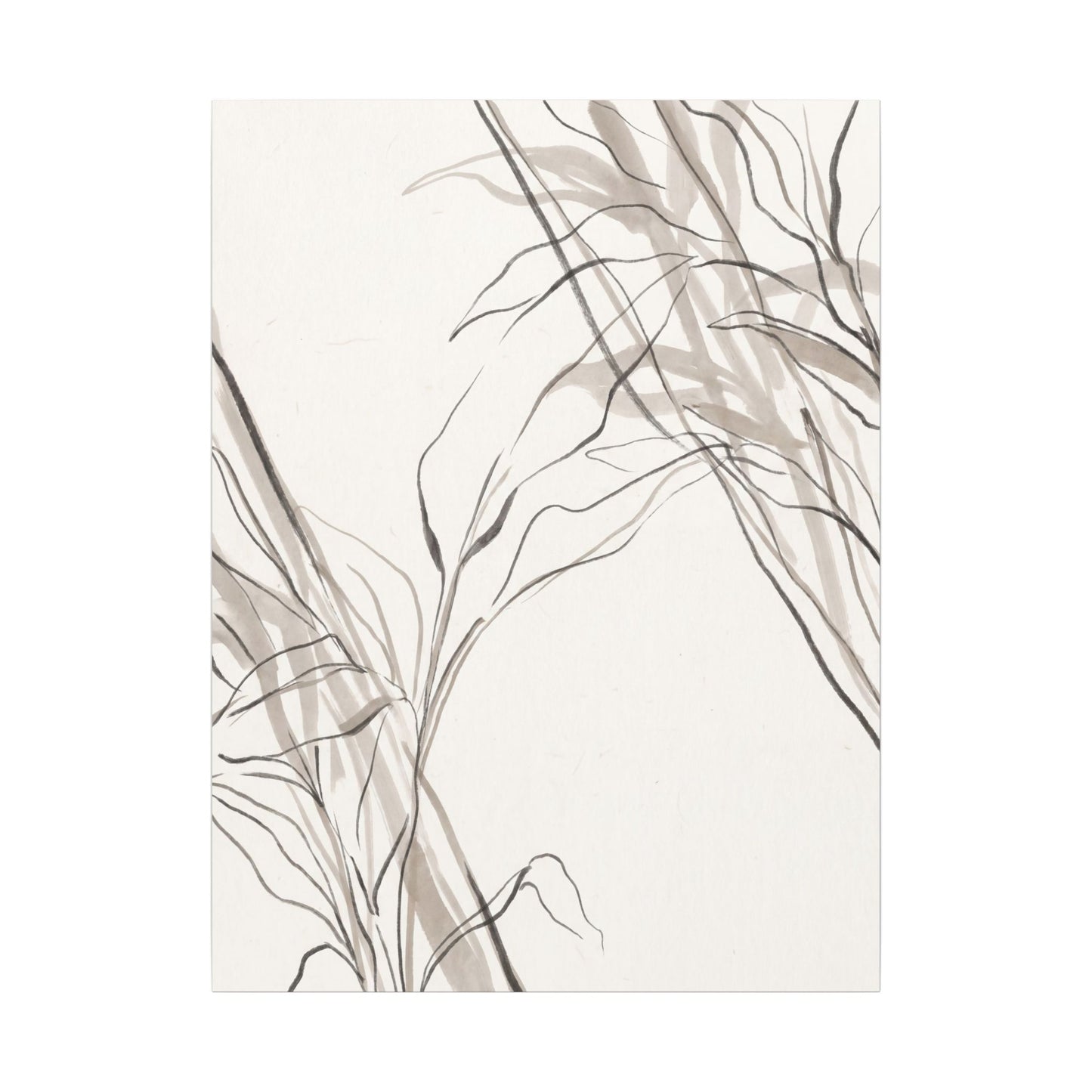 Neutral Shoji Screen Canvas Art - Minimal Line Japandi