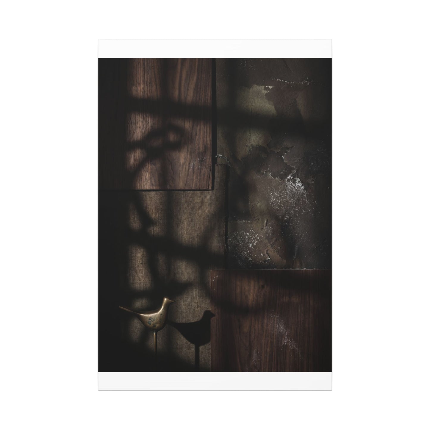 Dark Japandi Shadow Play in Candlelight | Dark Texture Canvas Art